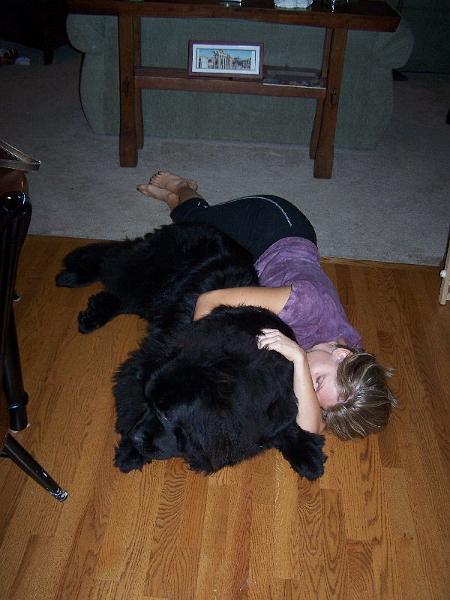 otissara.jpg - Me and my friend, Otis. Suz's Newfoundland